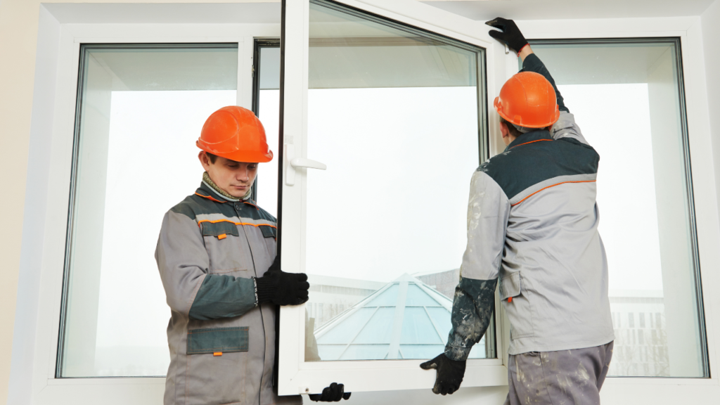 Professionals replacing existing windows to new windows